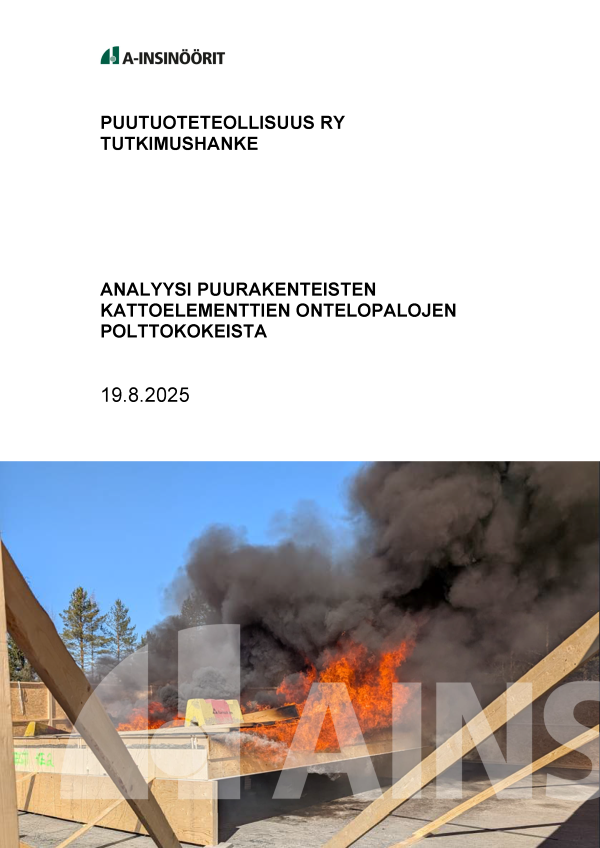 Analyysi puurakenteisten kattoelementtien ontelopalojen polttokokeista